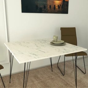 Tavolo da pranzo SANDALF 75x90 cm bianco/nero
