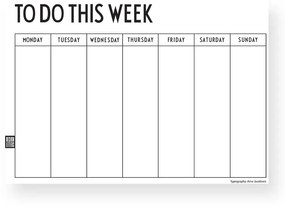 Agenda settimanale bianca - Design Letters
