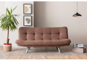 Divano letto 2 posti BINA, marrone chiaro