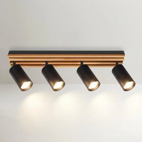 Brilagi - Faretto SELE WOOD 4xGU10/30W/230V nero/legno