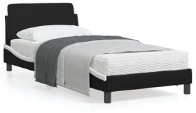 Giroletto Con Testiera Nero E Bianco 90x200 Cm İn Similpelle /