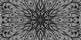 Stampa su tela – Ornamento etnico unico in bianco e nero