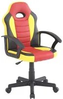 Sedia da Gaming Ergonomica per Bambini 55x56x99,5 cm in Similpelle Nera Gialla e Rossa