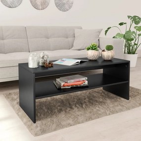 Tavolino Da Salotto Nero 100x40x40 Cm İn Legno Multistrato /