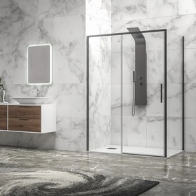 Box doccia 70x100 colore nero vetro 6mm altezza 200h | KLA-4000N - KAMALU