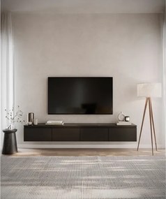 Mobile TV Sospeso 200 cm 4 Ante A Ribalta Nero Opaco Lume