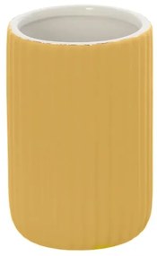 Portaspazzolini bagno dappoggio giallo in ceramica soft touch Spring