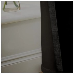 Tende in set termoisolanti nere in ciniglia 2 pz 229x183 cm Selene Luxury Chenille – Hyperion