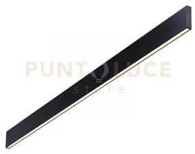 Steel applique a parete led 4000k 32w 5000lm nera 120cm