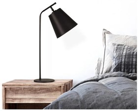 Lampada da tavolo nera con paralume in tessuto (altezza totale 67 cm) Salihini – Opviq lights