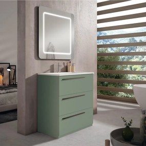 Mobile sottolavabo e lavabo Mia muschio L 80 x H 55 x P 45 cm