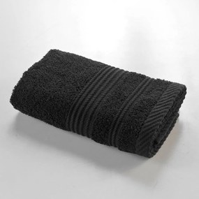Asciugamano tipo terry nero in cotone 30x50 cm Tendresse – douceur d'intérieur