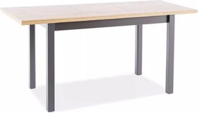 Tavolo Adam estensibile in MDF nero opaco e piano laminato effetto rovere Artisan – 90-125x65 cm