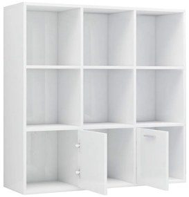 Libreria bianco lucido 98x30x98 cm in truciolato