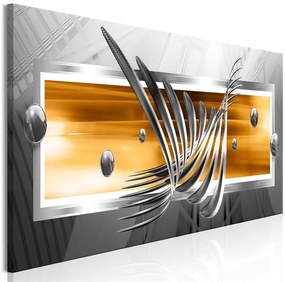 Quadro Silver Wings (1 Part) Narrow Orange  Colore Bianco, Dimensioni e Misure 135x45