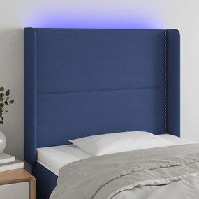 Testiera A Led Blu 83x16x118/128 Cm İn Tessuto /