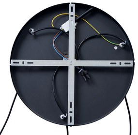 Lampada a Sospensione di Design Nera Rotonda a 3 Luci - Indu