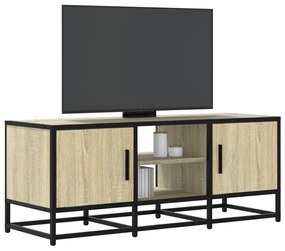 Mobile Tv Rovere Sonoma 100x35x41 Cm Legno Multistrato Metallo /