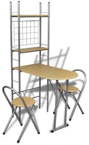 Set Da Bar Pieghevole Per Colazione Con 2 Sgabelli /