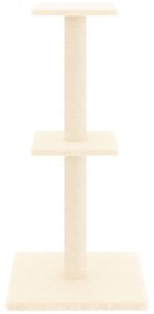 Albero per gatti con tiragraffi in sisal crema 73 cm