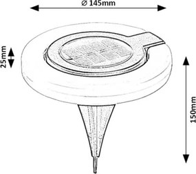 Rabalux 77187 - Lampada solare LED BOKOD LED/0,05W/1,2V IP44