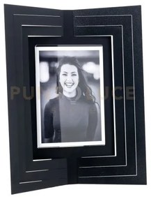 Portafoto di design vibra grande nero in ferro e polimetilmetacrila...