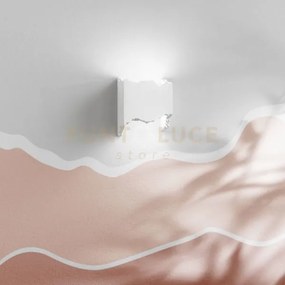 Applique a parete hekla bianca 1 luce attacco g9 14x7x12cm in gesso...