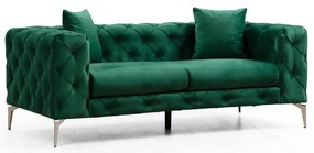 Divano in velluto verde scuro 197 cm Como - Artie