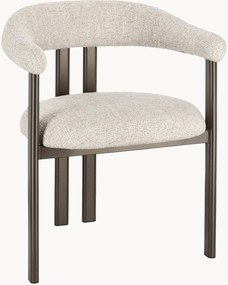 Set di 2 sedie con braccioli imbottite con gambe in metallo Giuditta