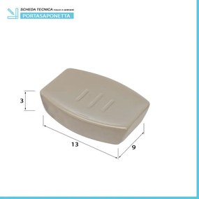 Portasapone bagno tortora d’appoggio in ceramica