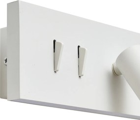 Set di 2 lampade da parete moderne bianche regolabili con USB-C incl. LED - Modric