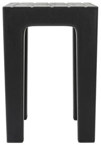 Set 2 pezzi Lello lo sgabello multiuso Nero ad alta resistenza con effetto legno