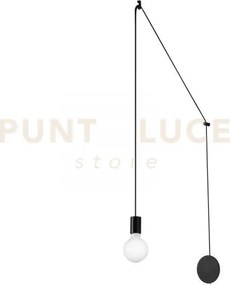 Plafoniera habitat nera 1 luce attacco e27 500cm regolabile con dev...