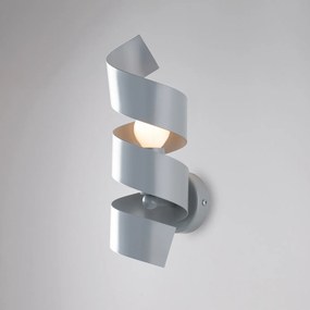 Applique Moderna Helix 1 Luce In Ferro Laccato Grigio