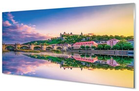 Quadro su vetro Germania tramonto sul fiume 100x50 cm