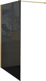 Box doccia walk-in Wens, vetro fumè 6 mm, H 200 cm, profilo dorato