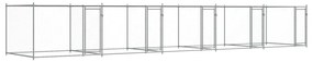 Gabbia per cani con porte grigia 10x2x1,5 m in acciaio zincato