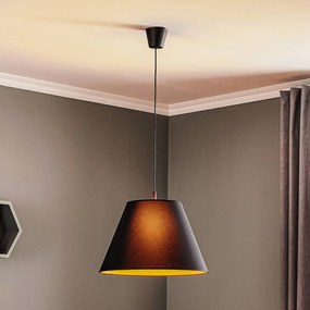 Duolla Lampada a sospensione Anna, nera, interno dorato