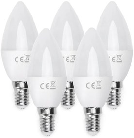Confezione da 5 Lampadine Led E14 C37 6W Bianco freddo 6500K Aigostar