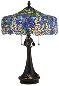 Lampada Da Scrivania Tiffany Coba Light Acciaio Bronzo Vintage 3 Luci E27