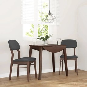Sedie Da Pranzo Con Cuscini 2pz Marrone Legno Massello Di Hevea /