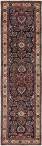 Hamedan Tappeto 370x110 Blu (Iran) Annodato A Mano