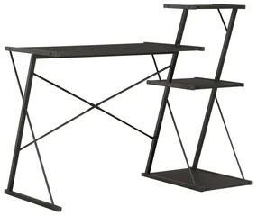 Scrivania con mensole nera 116x50x93 cm