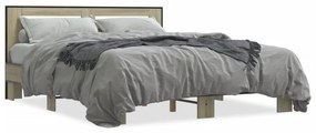 Giroletto Rovere Sonoma 160x200 Cm İn Legno Multistrato Metallo /