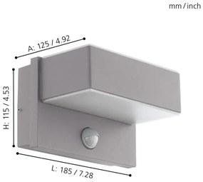 Eglo 97159 - Applique a LED  da esterno con sensore AZZINANO 2xLED/5,6W/230V