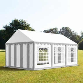TOOLPORT 4x6m tendone per feste, PVC 700, bianco-grigio - (5272)