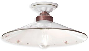 Plafoniera Classica Asti Ferro E Ceramica Nero Sfumato Rame 1 Luce E27