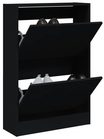 Scarpiera Nera 60x21x87,5 Cm İn Legno Multistrato /
