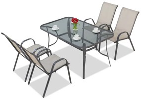 Set di mobili da pranzo Modena per 4 persone di Garden Point grigio chiaro