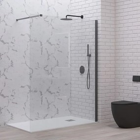 Parete doccia walk in 110 cm con profilo gun metal | KW-100GM - KAMALU